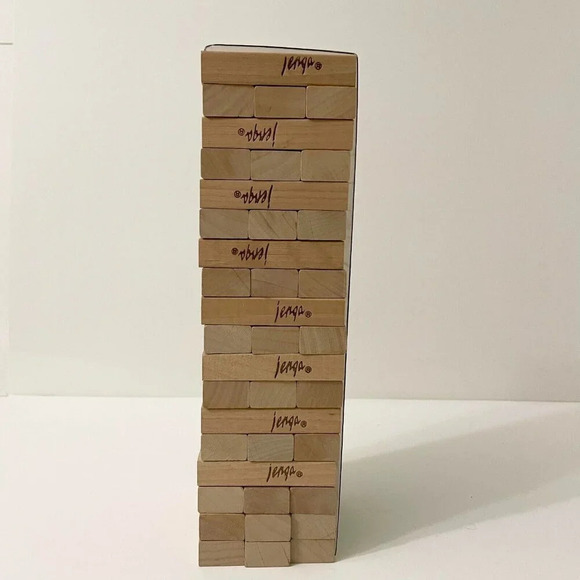 Vintage 1986 Jenga Milton Bradley Game Damaged Box - Picture 13 of 16